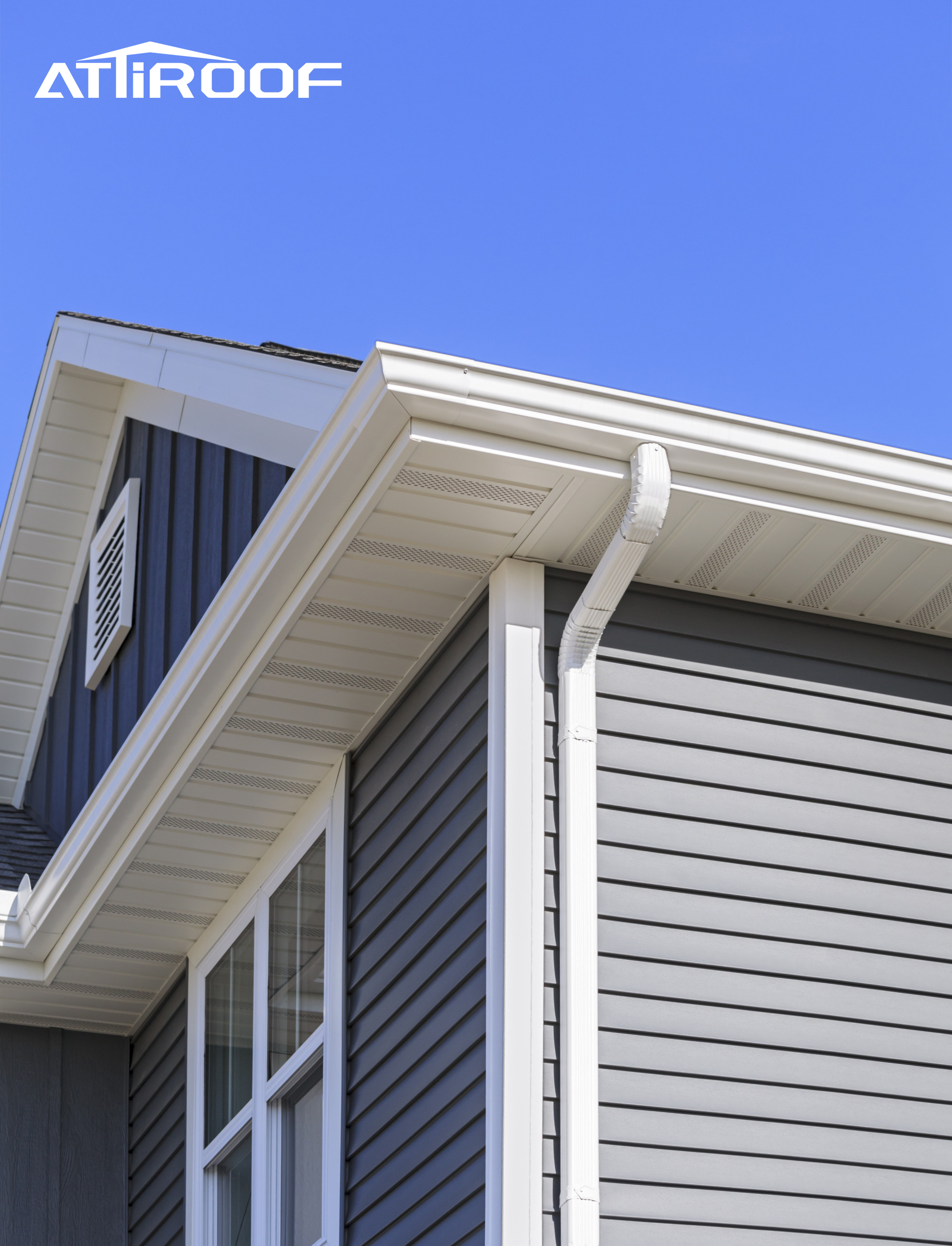 A real-life picture of a modern home using a seamless aluminum water system.