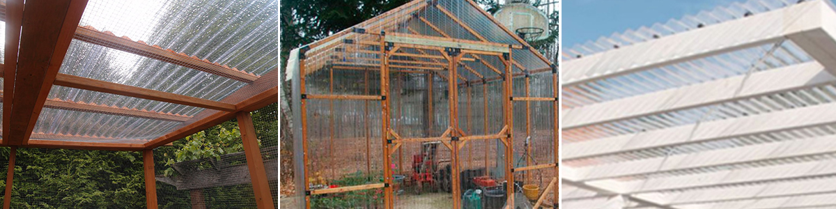 Polycarbonate roofing: patio cover, greenhouse, and carport.