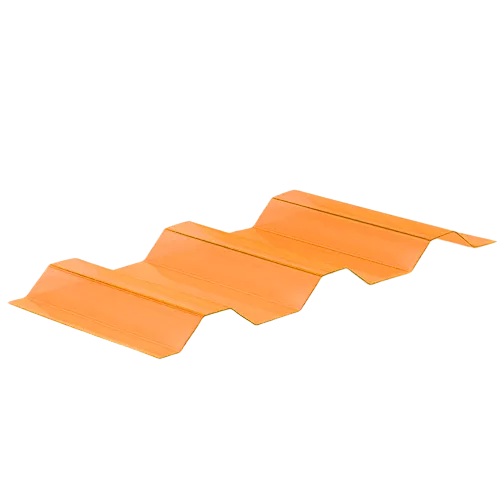 Transparent Corrugated Polycarbonate Roof Tile-orange